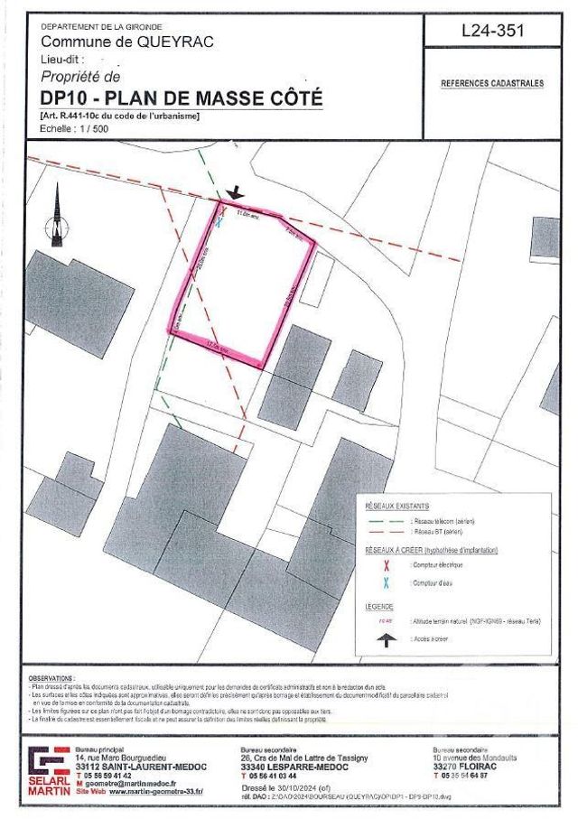terrain à vendre - 520.0 m2 - QUEYRAC - 33 - AQUITAINE - Century 21 Agence Biran